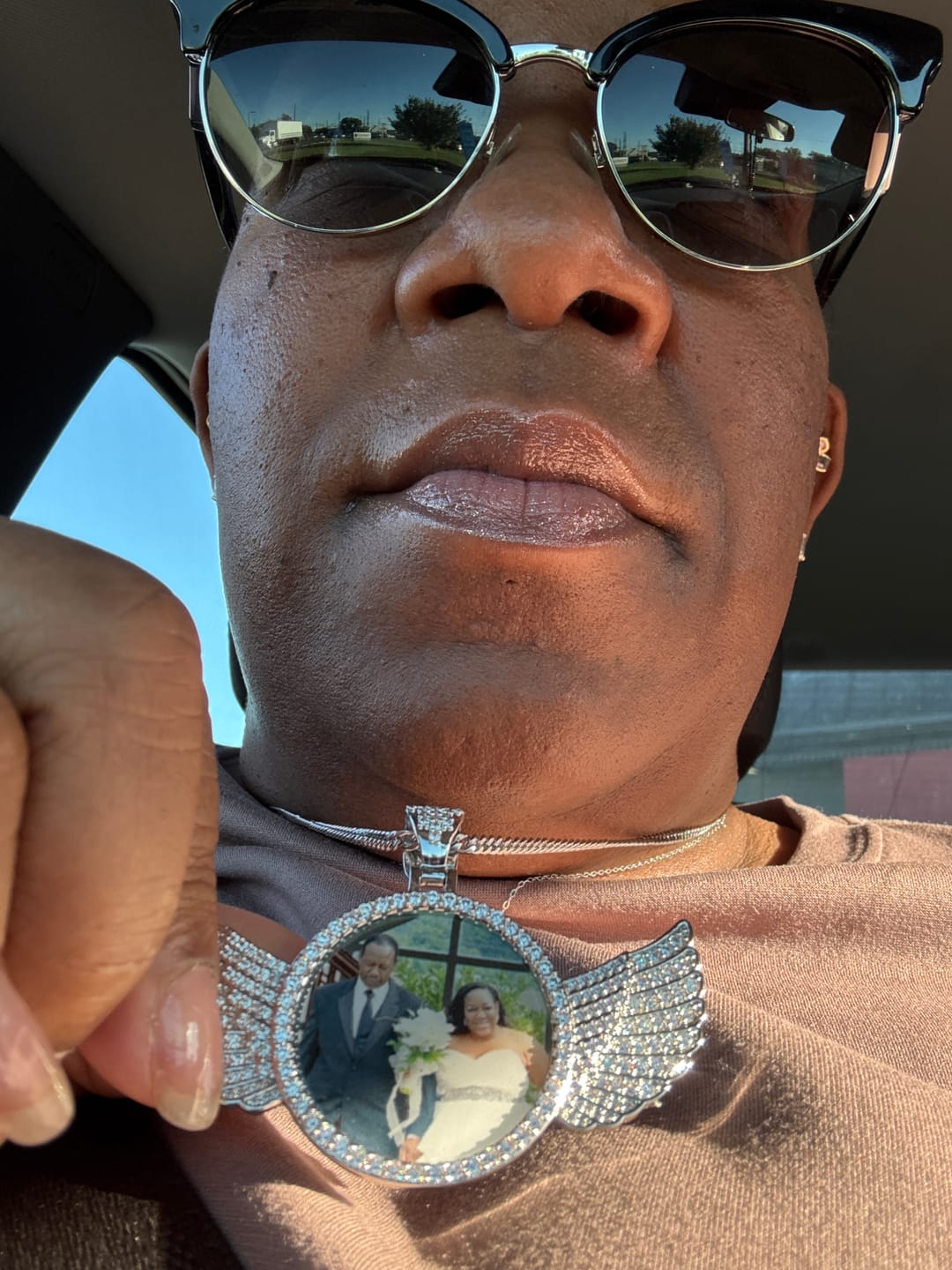 Customer photo review of Iced Angel Photo Pendant Chain
