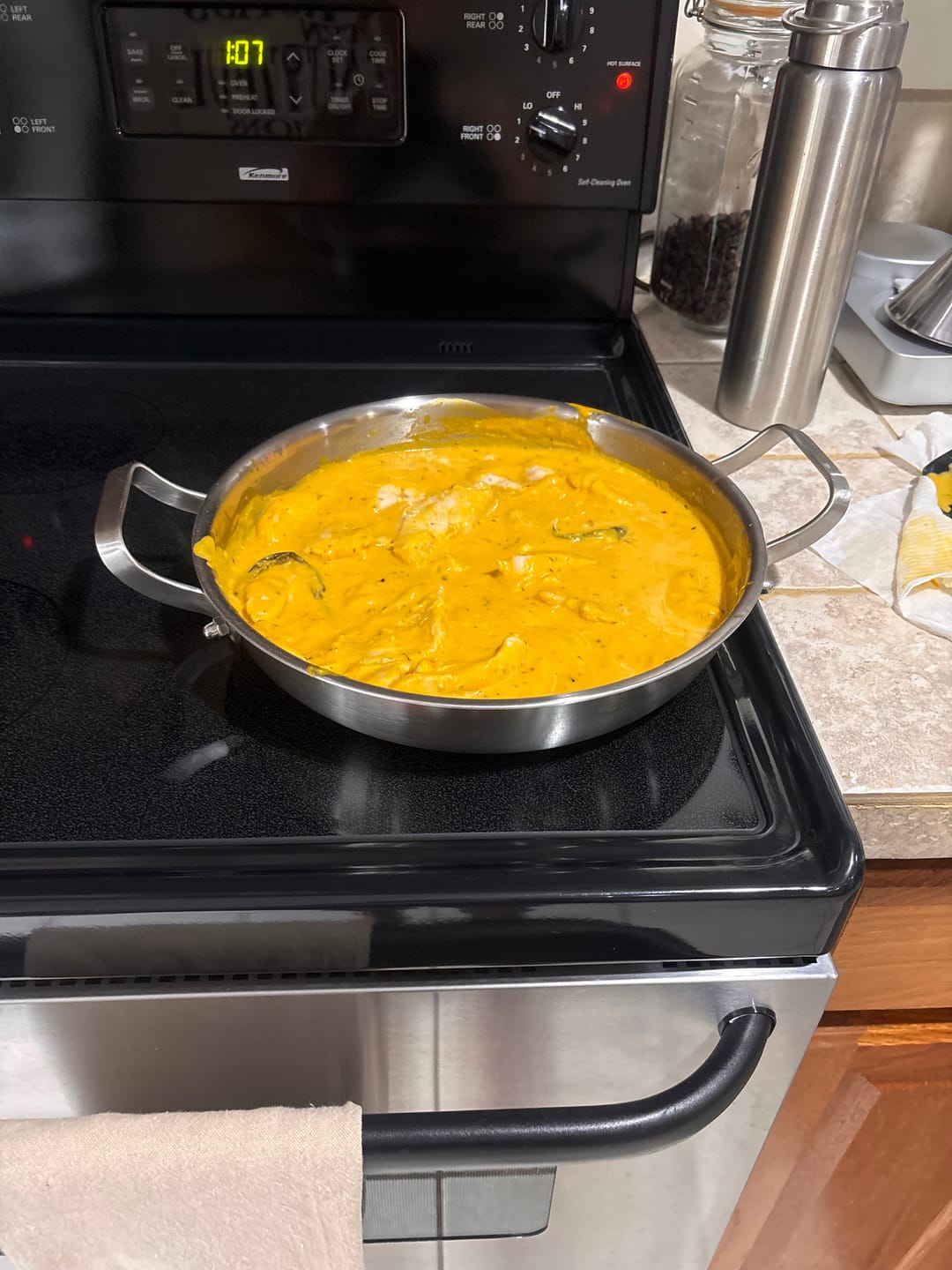 Customer photo review of Hand-Hammered Titanium Pan with Two Handles