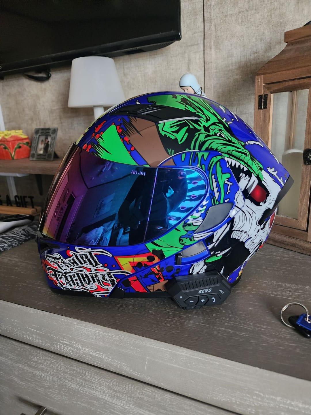 Customer photo review of Visor Replacement for K1 Modular Helmet - Bluetooth Headset