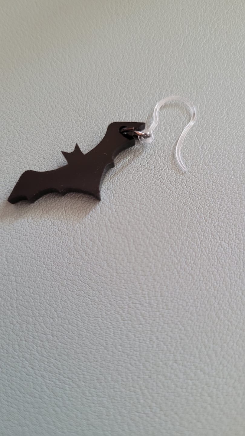 Customer photo review of Hypoallergenic Clear Plastic Hook Earrings (Blanks)