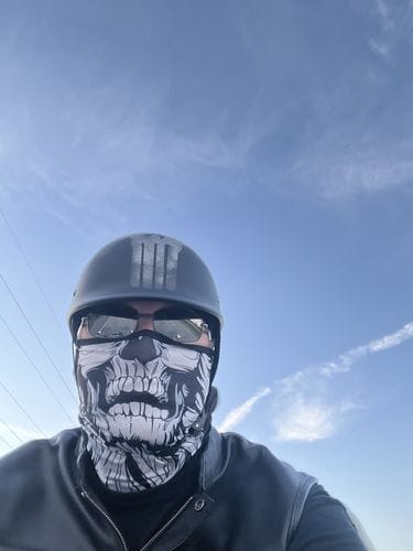Customer photo review of Smallest Polo SOA  Helmet - Skull Retro