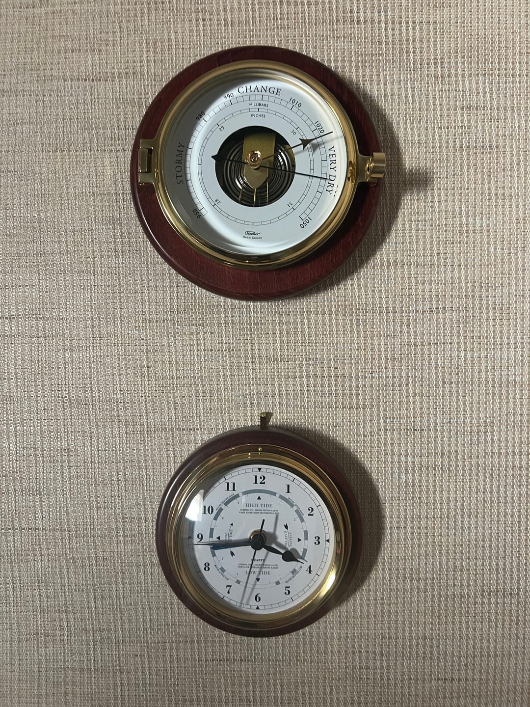 Customer photo review of Brass Porthole Mahogany Barometer 1612B-22