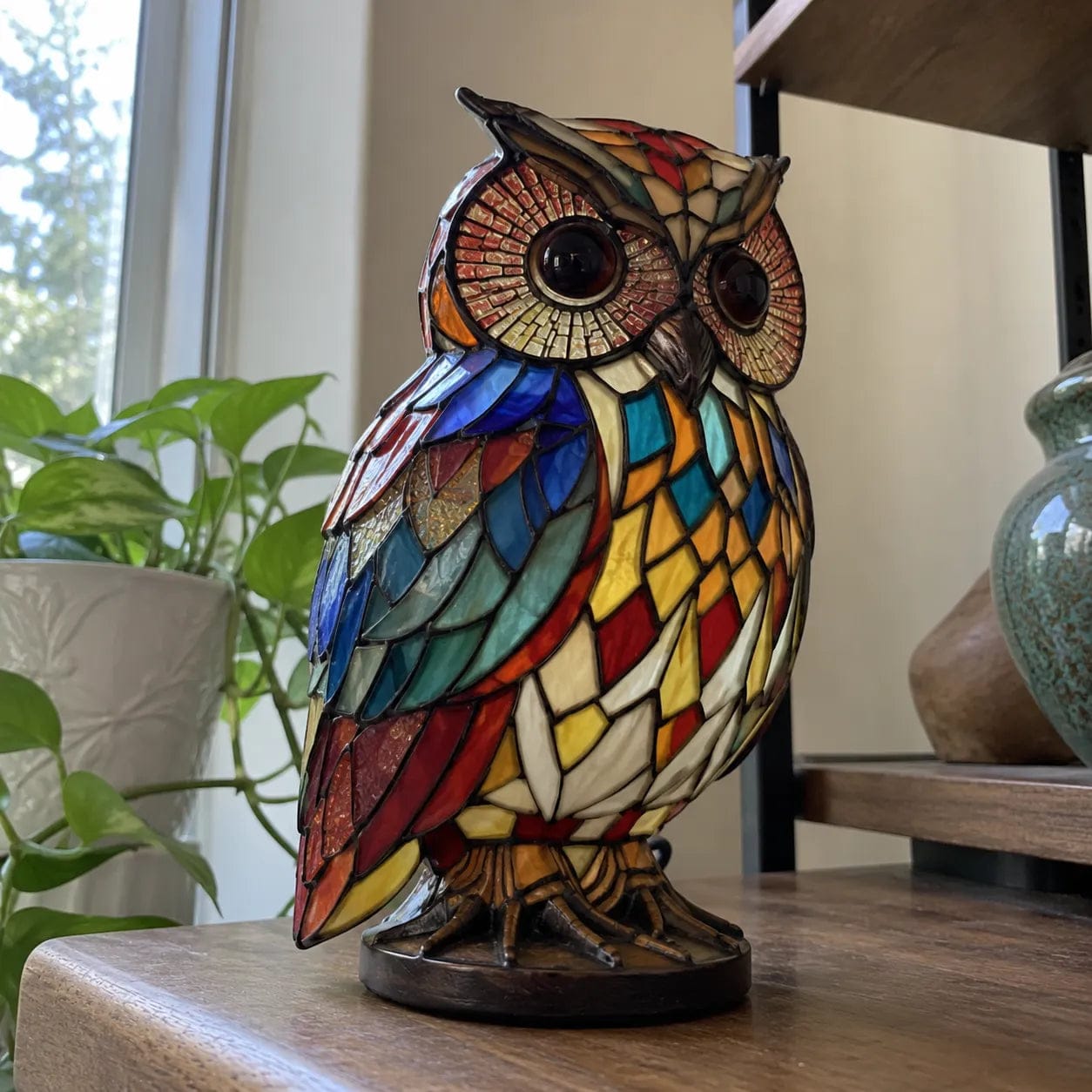 Customer photo review of Light Owl - handmade lamp that makes hearts shine