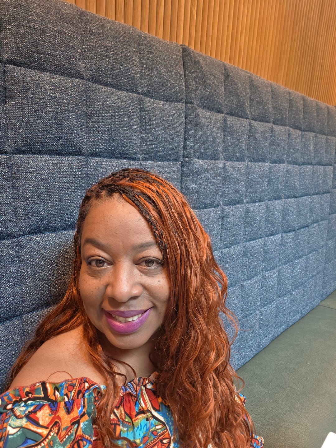Customer photo review of Copper Color Body Wave Feather Crochet Hair