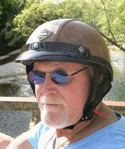 Customer photo review of Retro Leather Half Helmet