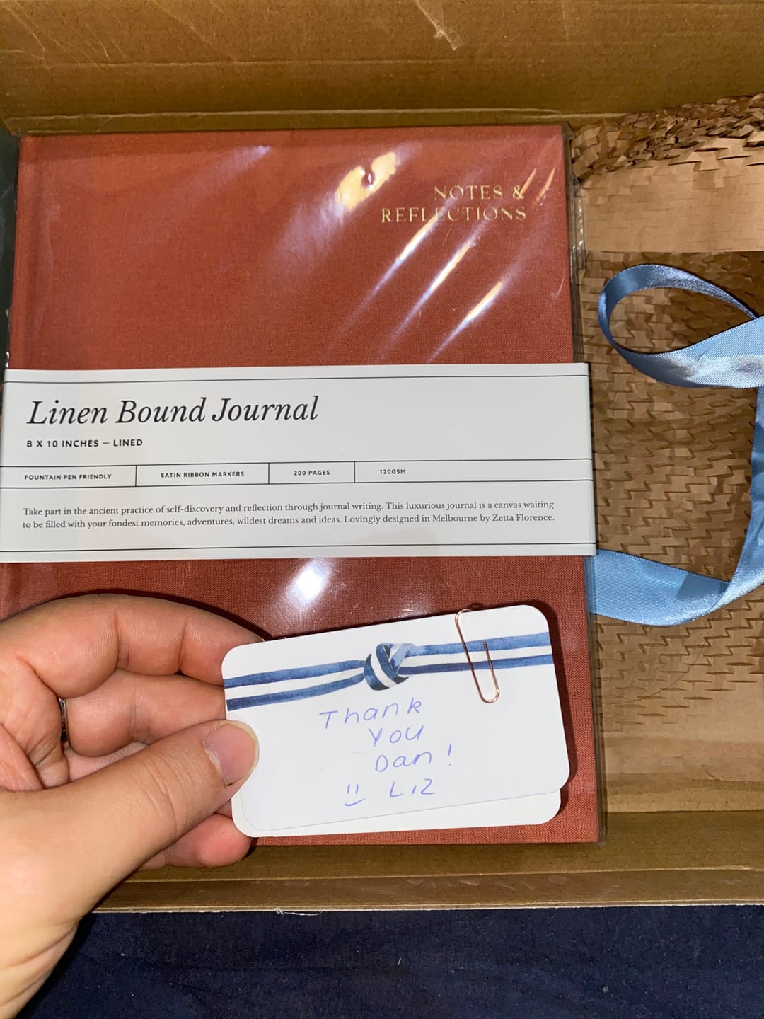 Customer photo review of Linen Journal A4