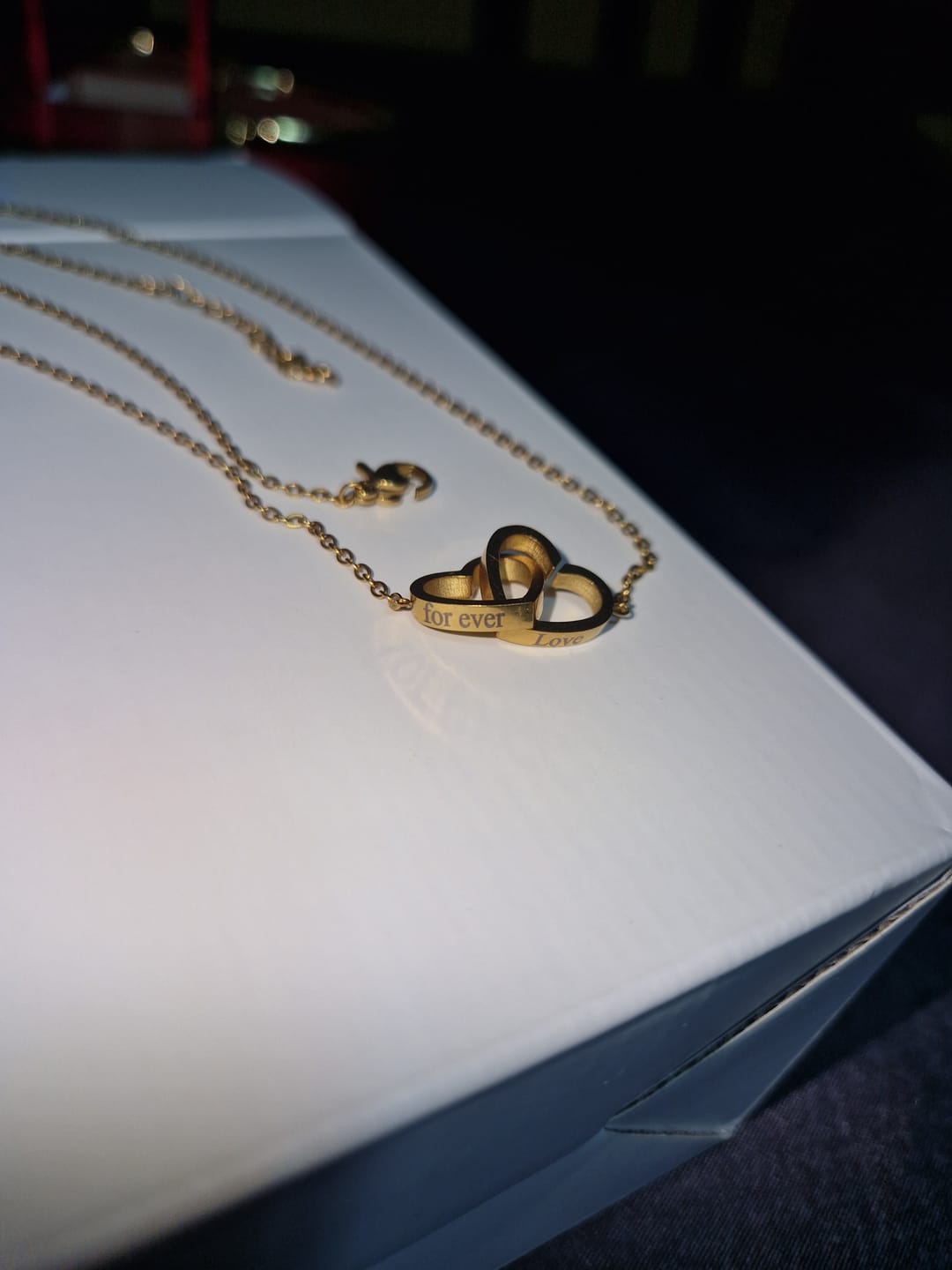 Customer photo review of Eternal Luck Box & Personalized Necklace