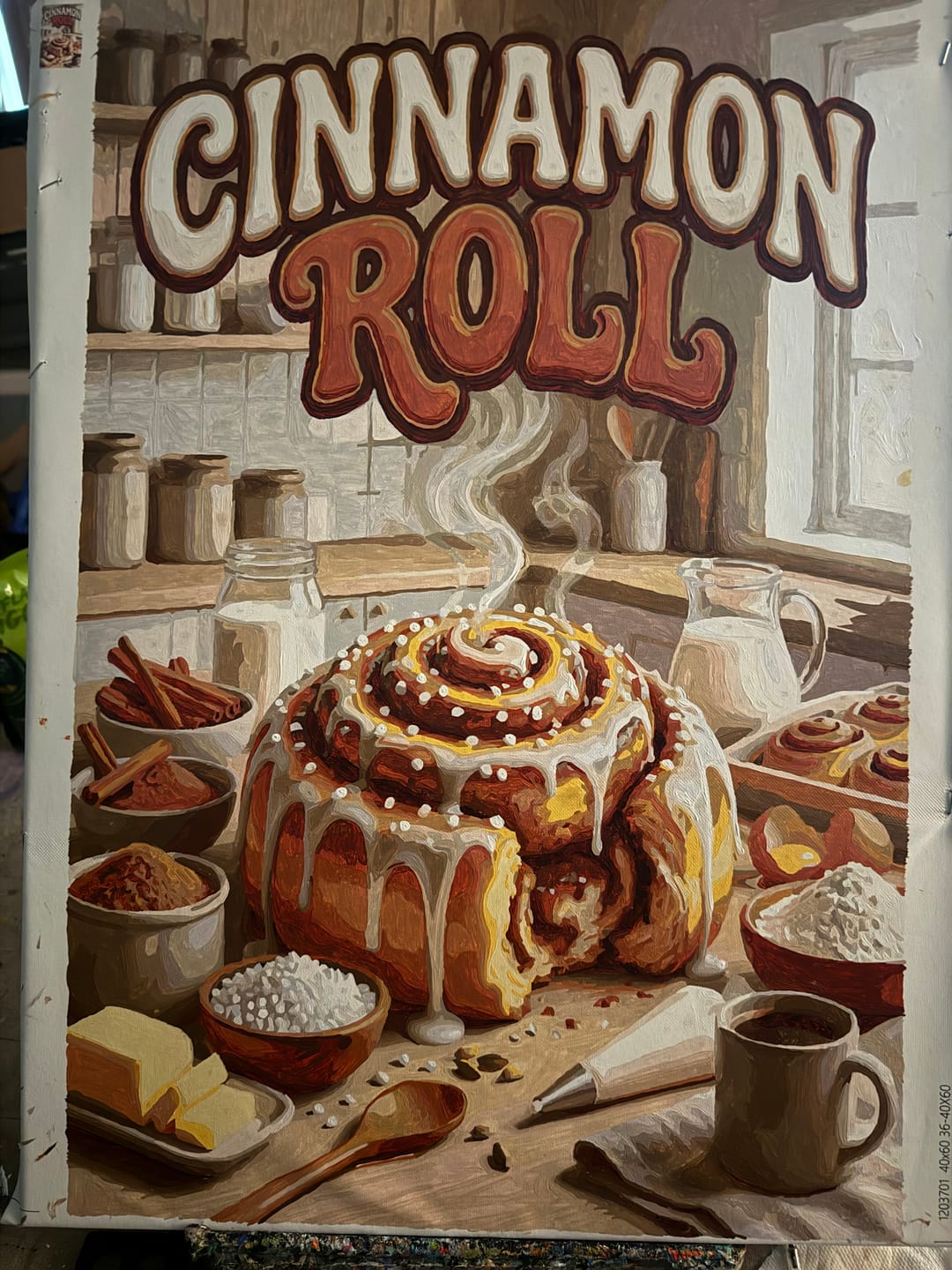 Customer photo review of Cinnamon Roll in the White Kitchen (Paint by Numbers)