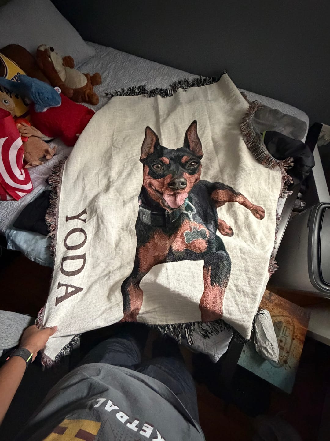 Customer photo review of Custom Heirloom Pet Throw Blanket