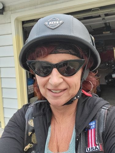 Customer photo review of German Leather Half Helmet