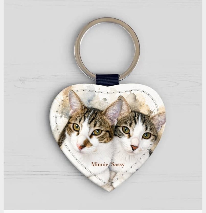 Customer photo review of Watercolor Realistic Portrait - Personalized Keychain