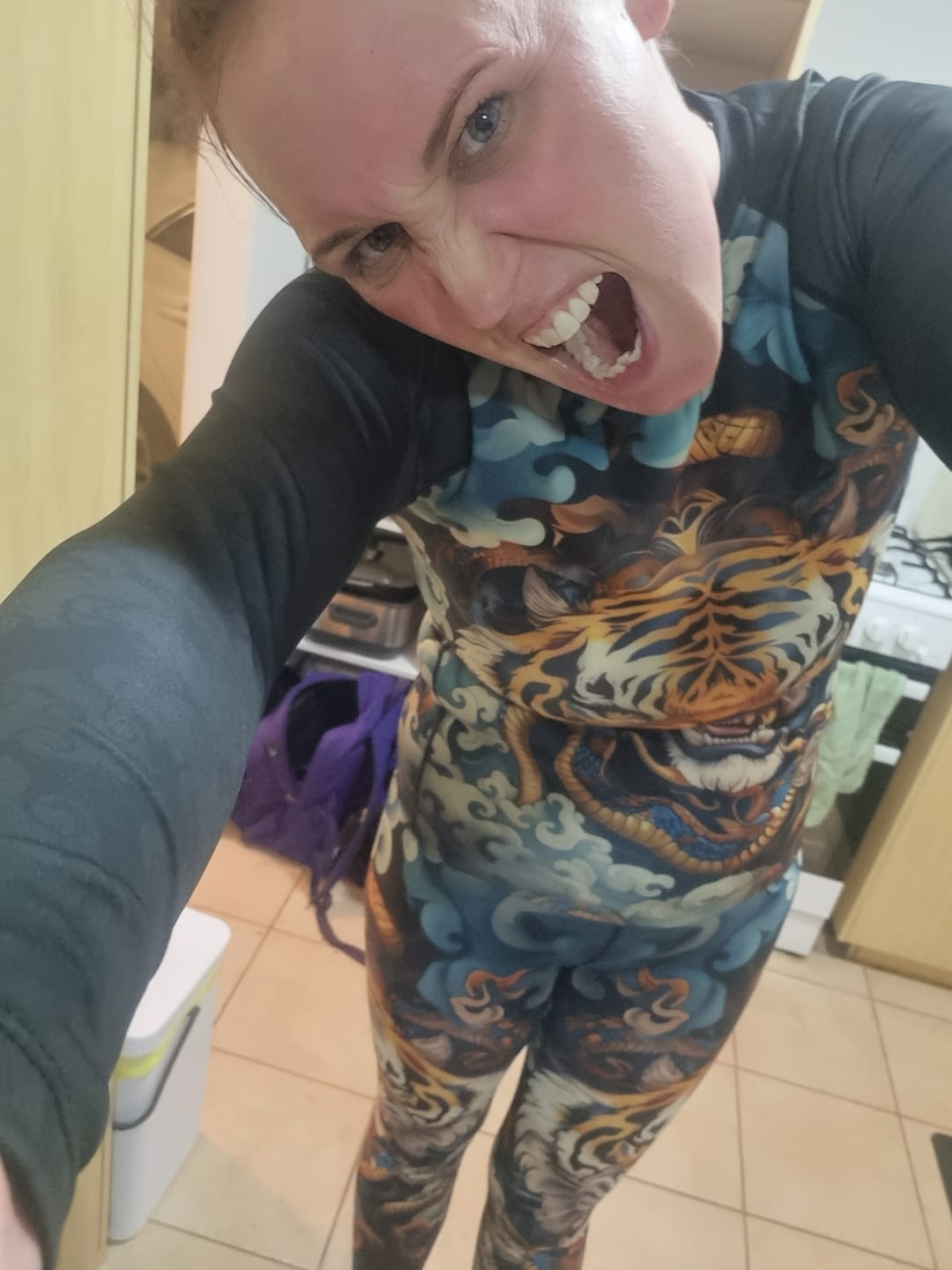 Customer photo review of TIGER SPIRIT WOMEN RASH GUARD