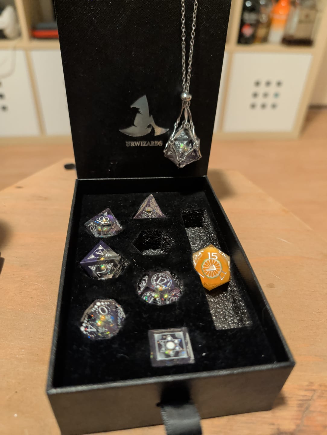 Customer photo review of Interchangeable D20 Dice Holder Necklace/Bracelet