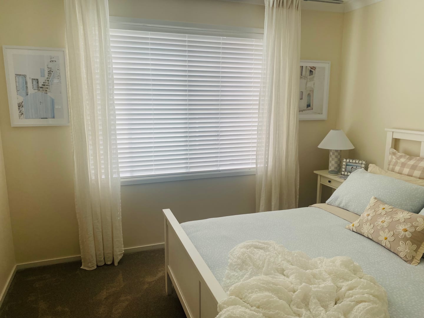 Customer photo review of Little Blue Gate | Santorini Art Print