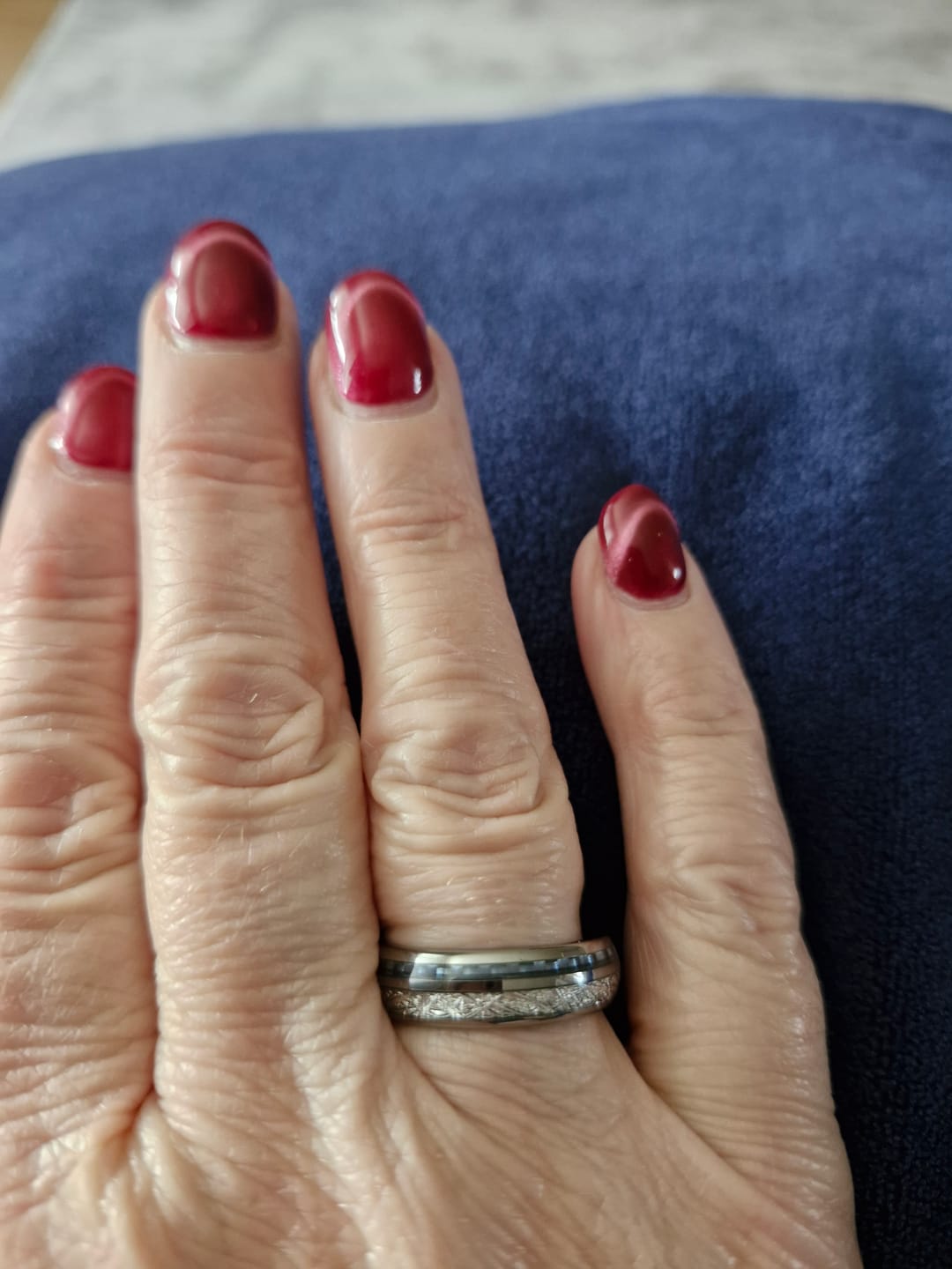 Customer photo review of The Steely Blue 6mm Wonder Ring