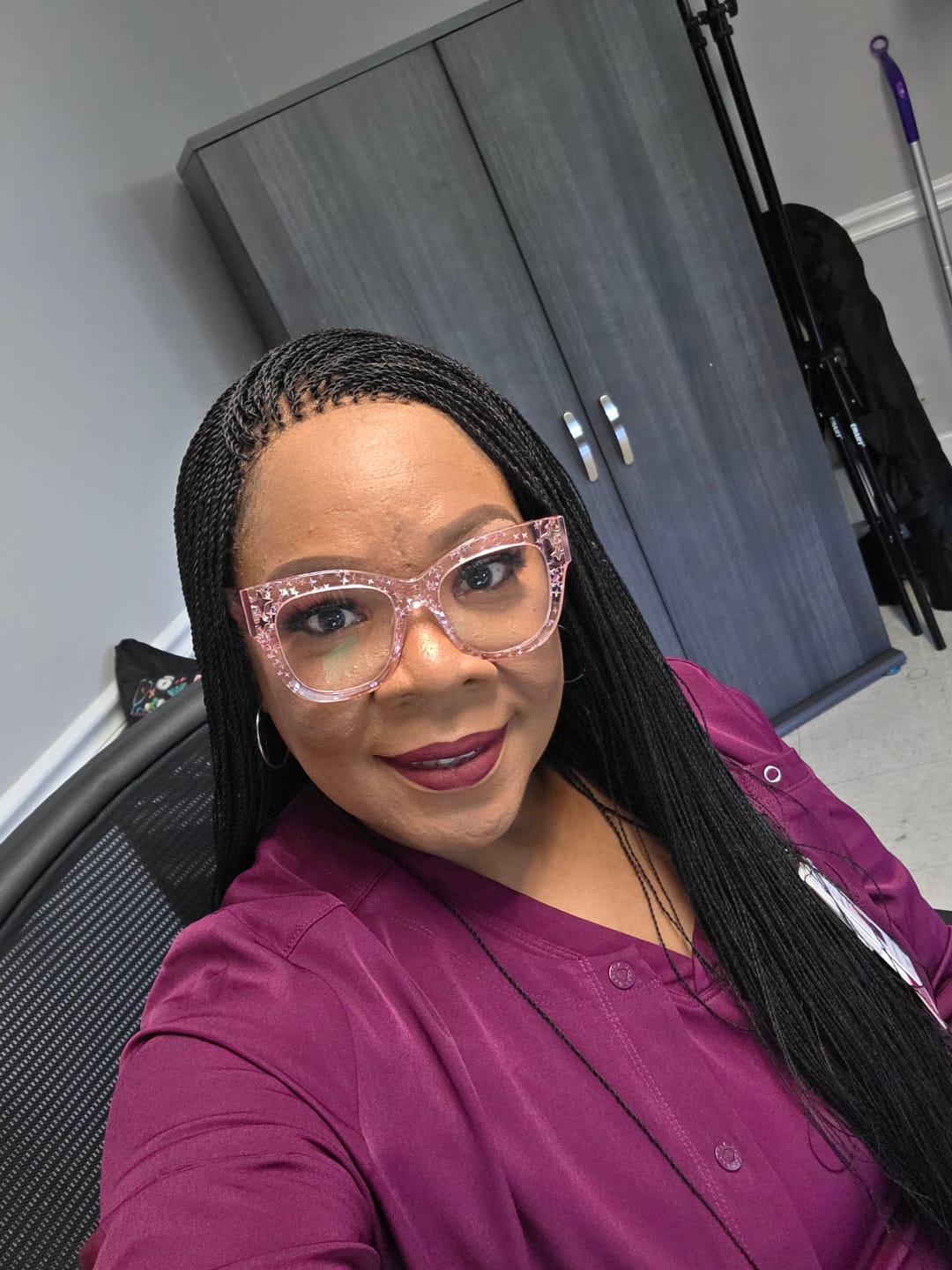Customer photo review of Mica - Micro Senegalese Twist Pre Bleached Swiss HD Full Lace Knotless Braids Wig 799 Strands