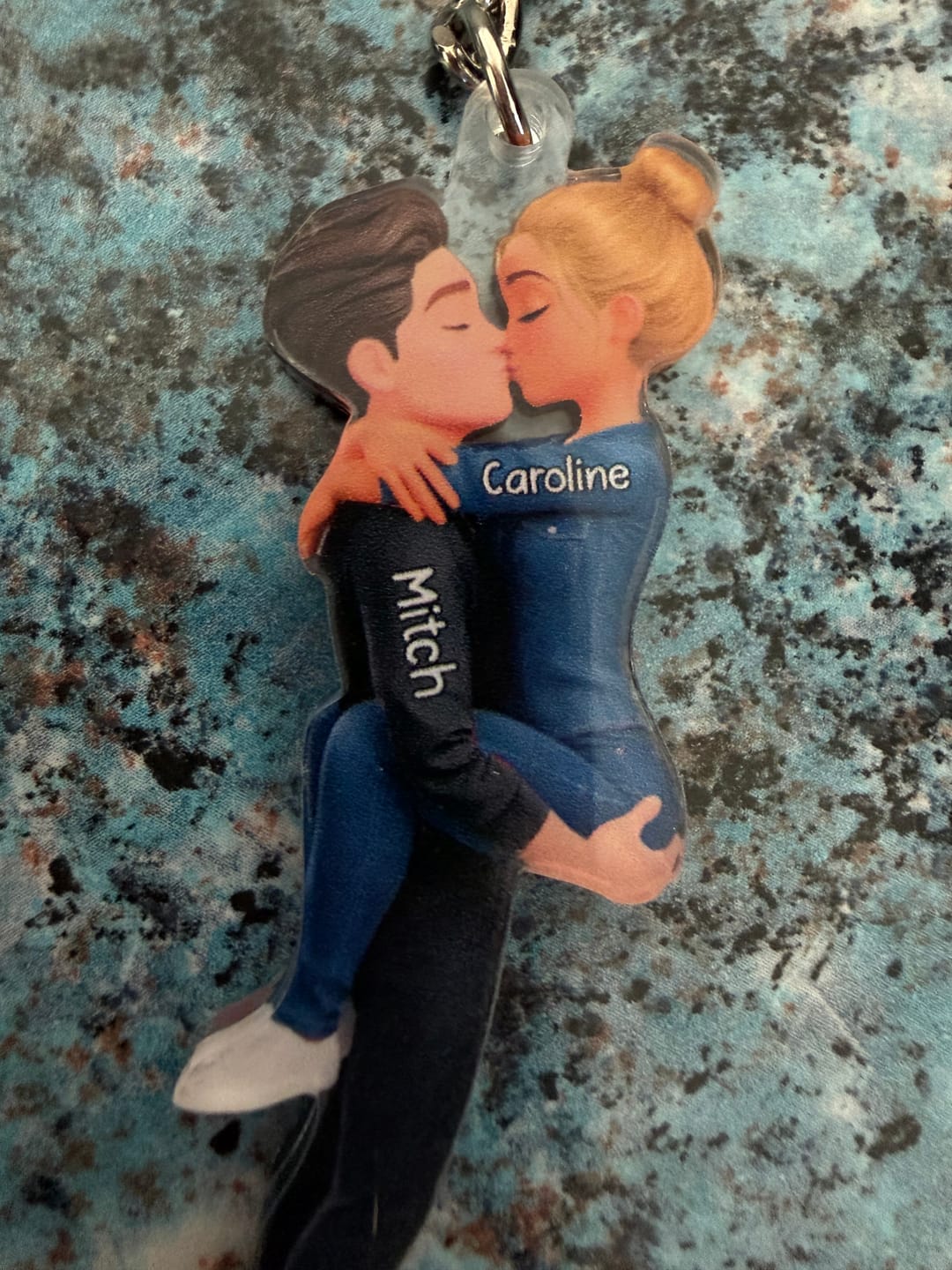 Customer photo review of Kissing Couple - Personalized Keychain, Gift for Couple