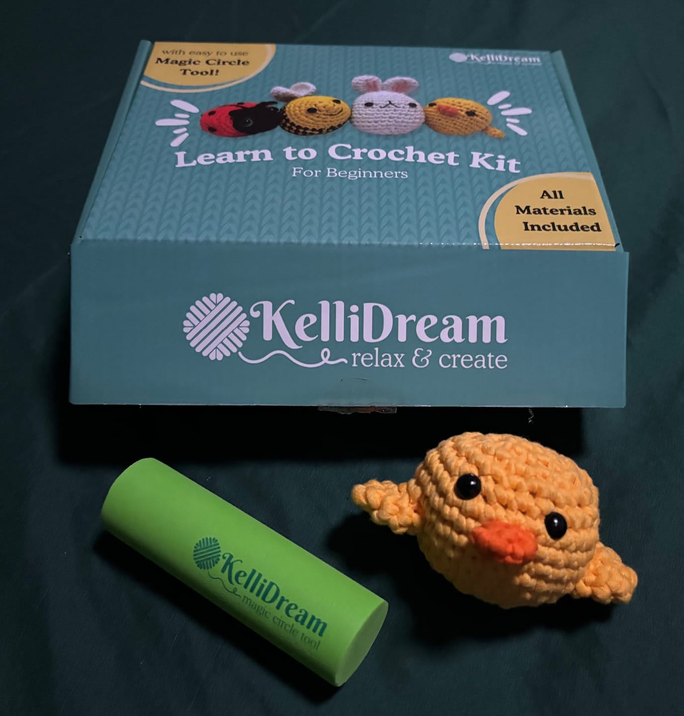 Customer photo review of KelliDream Learn to Crochet Kit for Beginners (Includes Original Green Magic Circle Tool)