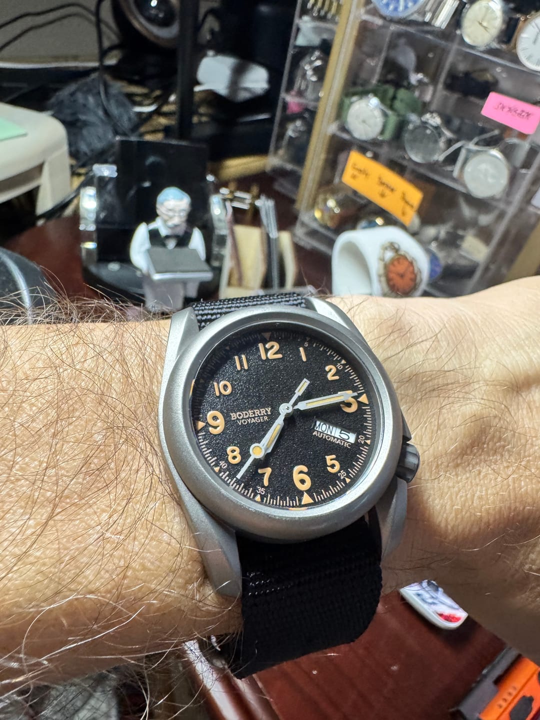 Customer photo review of VOYAGER - 100M Waterproof Titanium Automatic Field Watch | Volcanic Gray-Day,Date