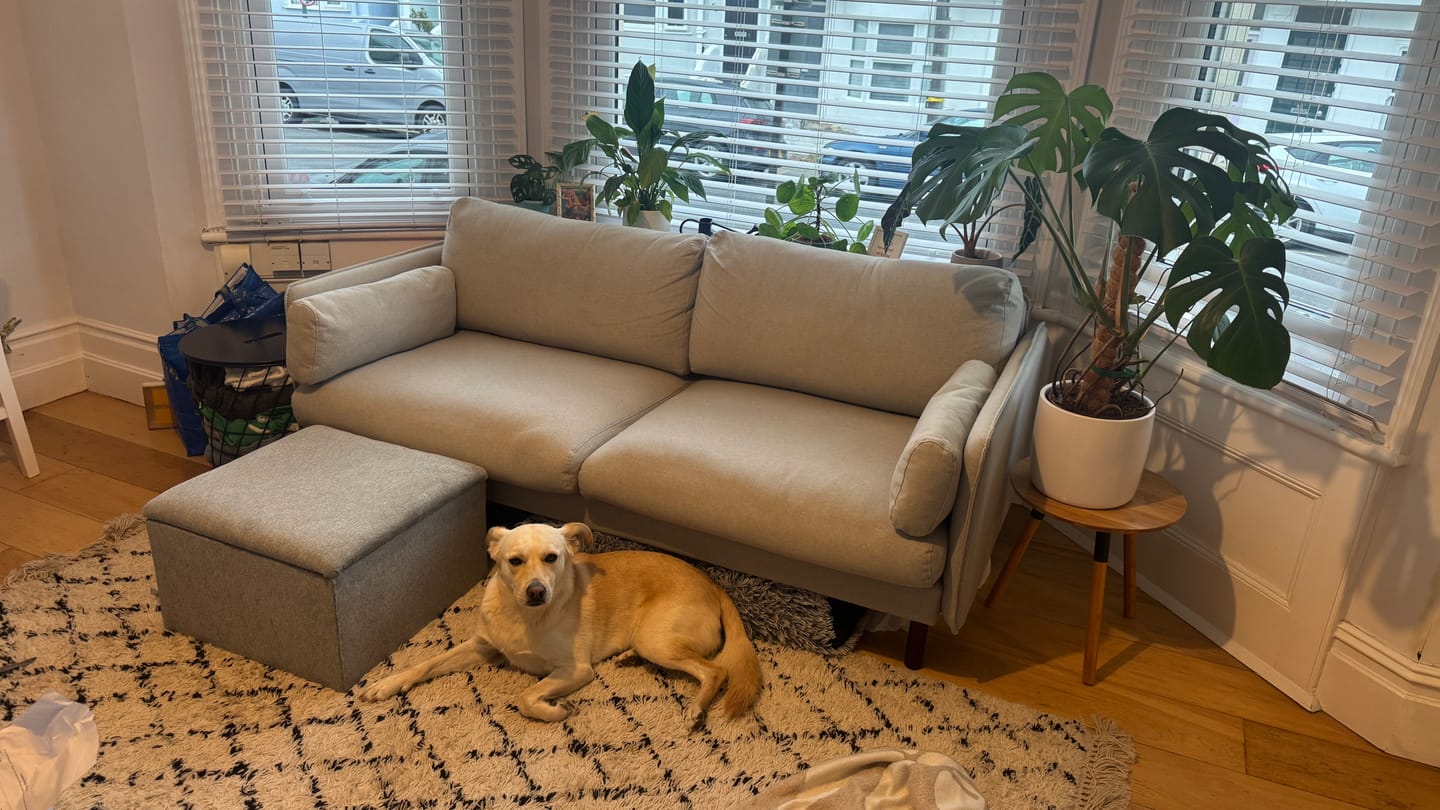 Customer photo review of Plain Chenille Upholstery Fabric