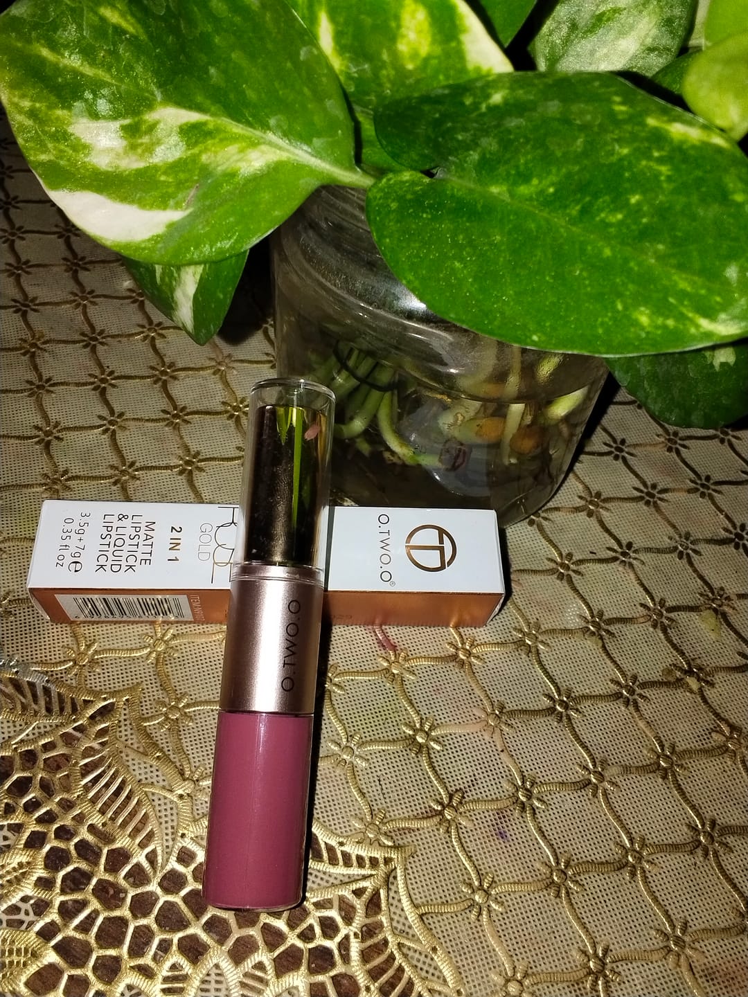 Customer photo review of O.TWO.O ROSE GOLD 2 IN 1 LIPSTICK AND LIPGLOSS