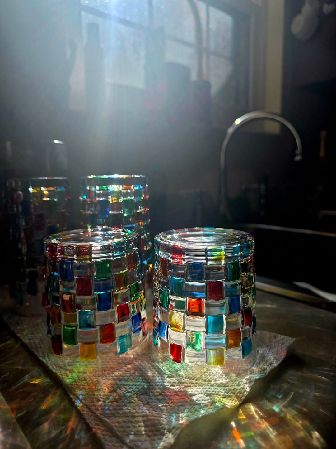 Customer photo review of Tessera Hand-Painted Mosaic Glass