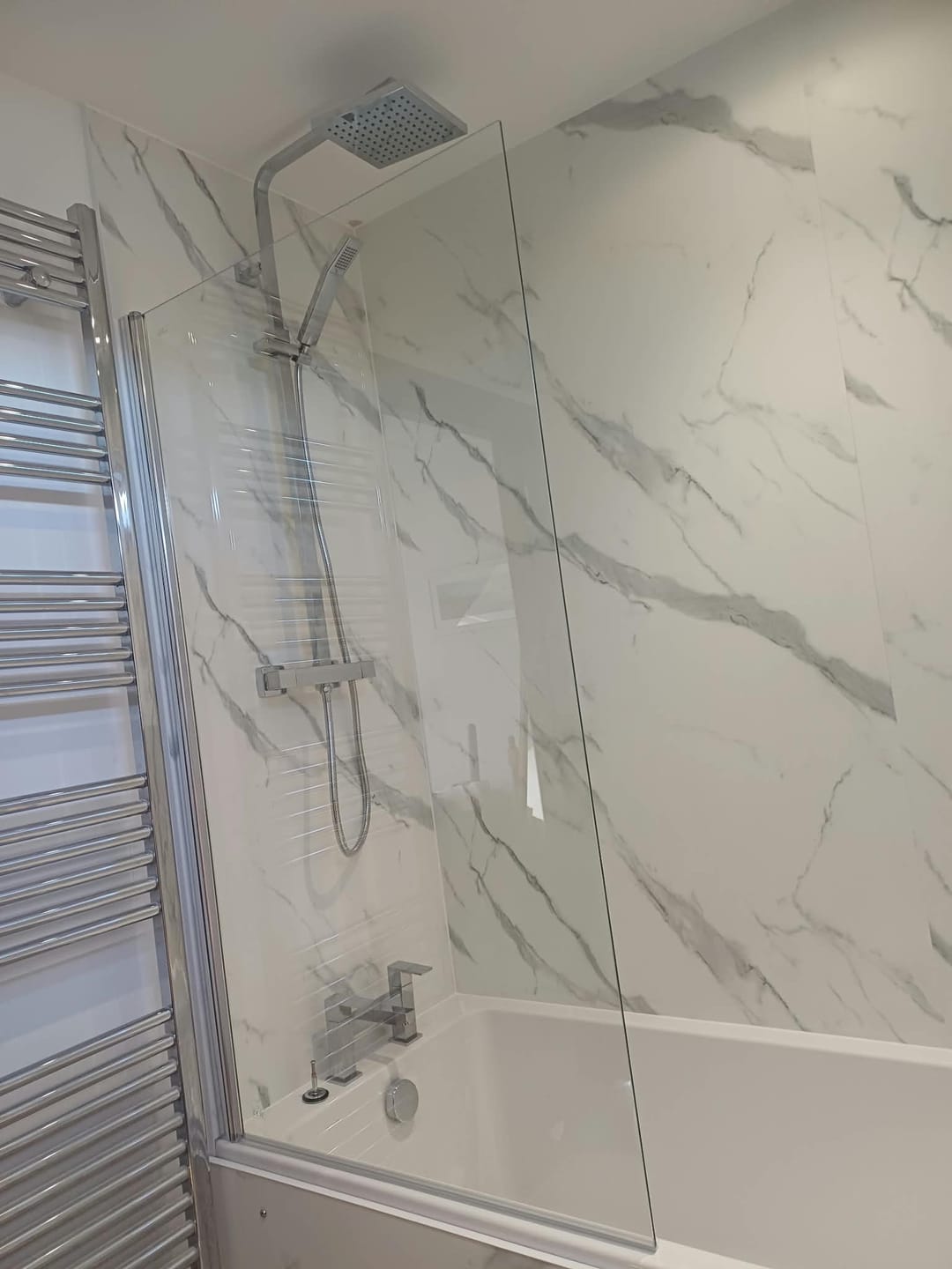 Customer photo review of 10mm Carrara Marble Matt Shower Panel 1M x 2.4M