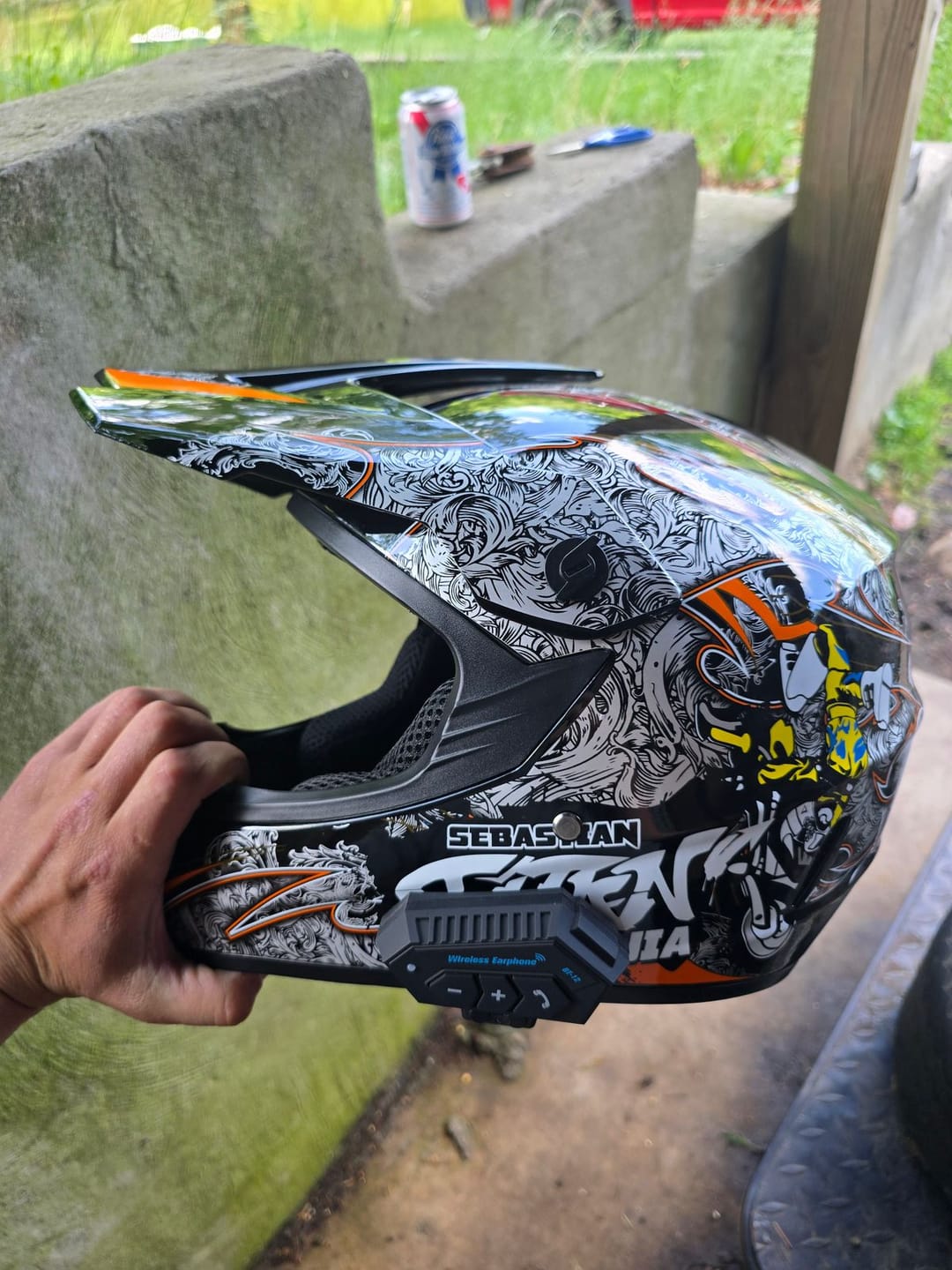 Customer photo review of Aegis X9 Motocross Helmet with Bluetooth Headset