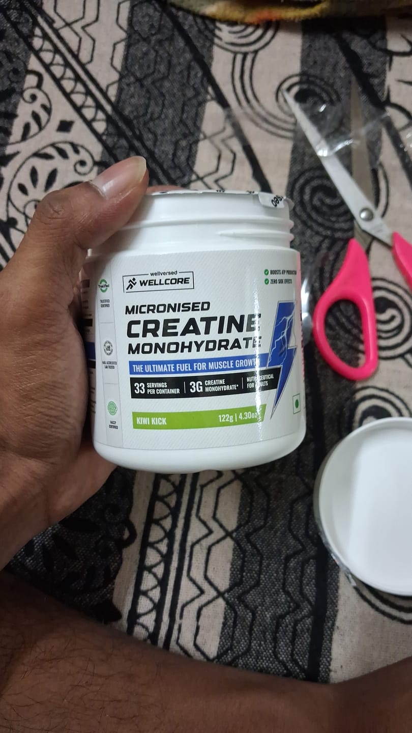 Customer photo review of Wellcore - Pure Micronised Creatine Monohydrate | Kiwi Kick (122g, 33 servings)