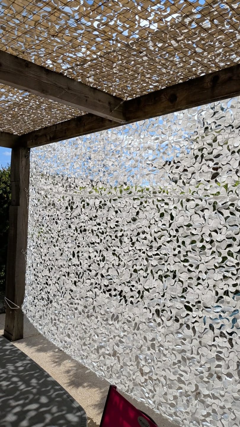 Customer photo review of Voile d'ombrage camouflage blanc