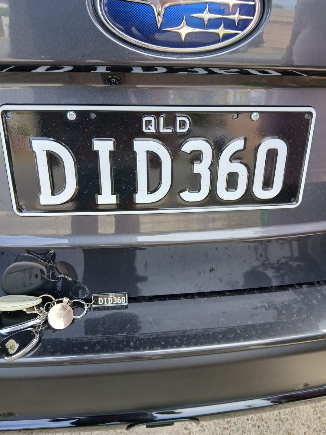 Customer photo review of QLD Classic Licence Plate Custom Keychain