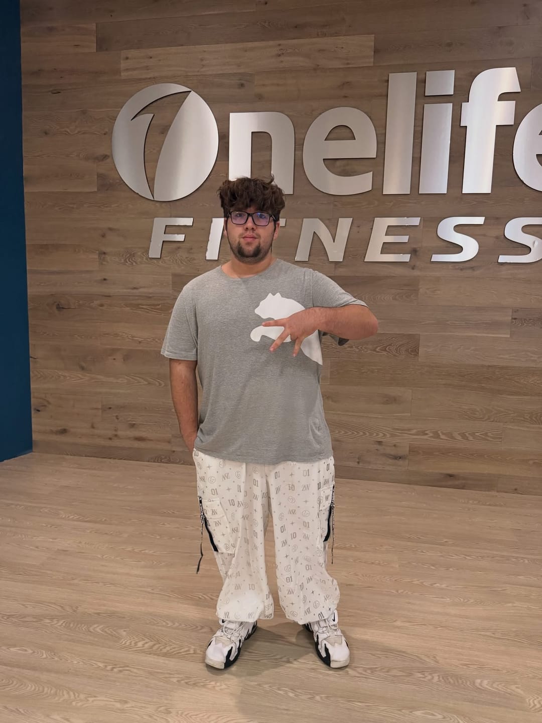 Customer photo review of Dale-Z Parachute Cargo Pants - White/Silver