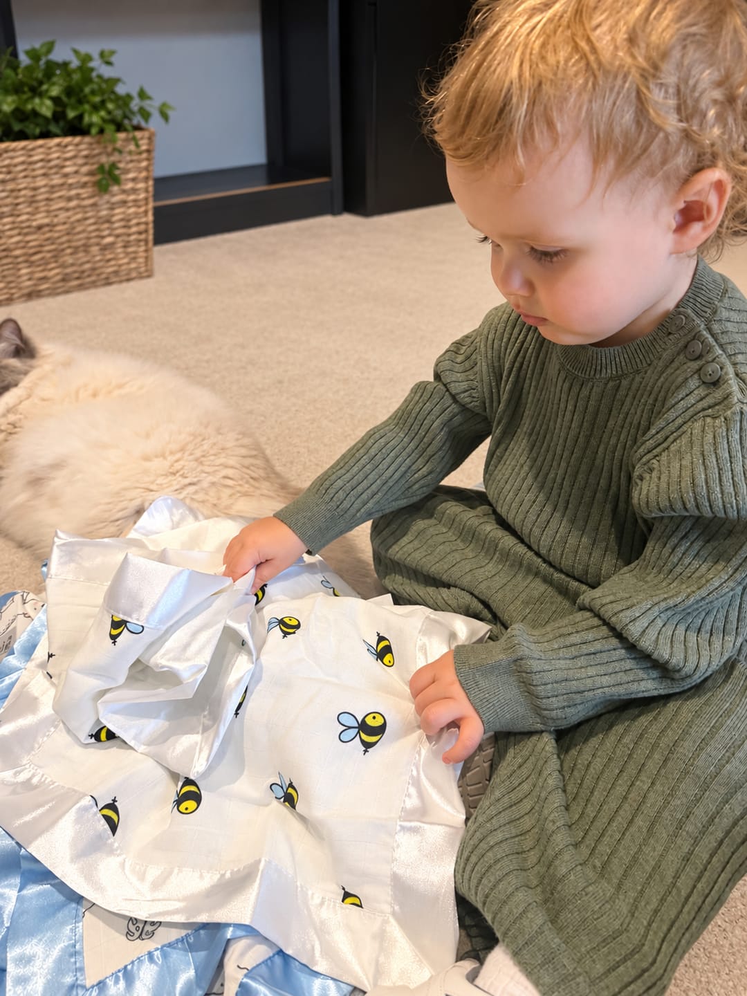 Customer photo review of Bee Satin Edge Muslin Comforter | 2-Pack | White Satin