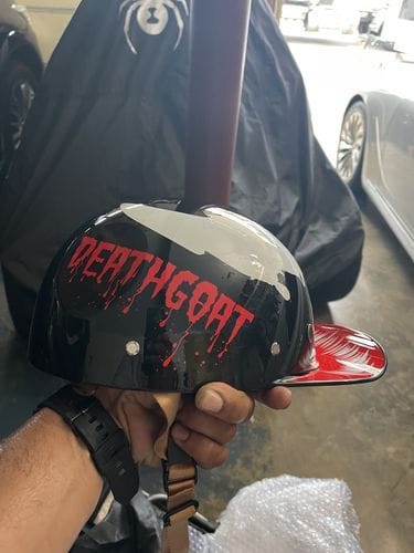 Customer photo review of Baseball Motorcycle Helmet Built-in Visor