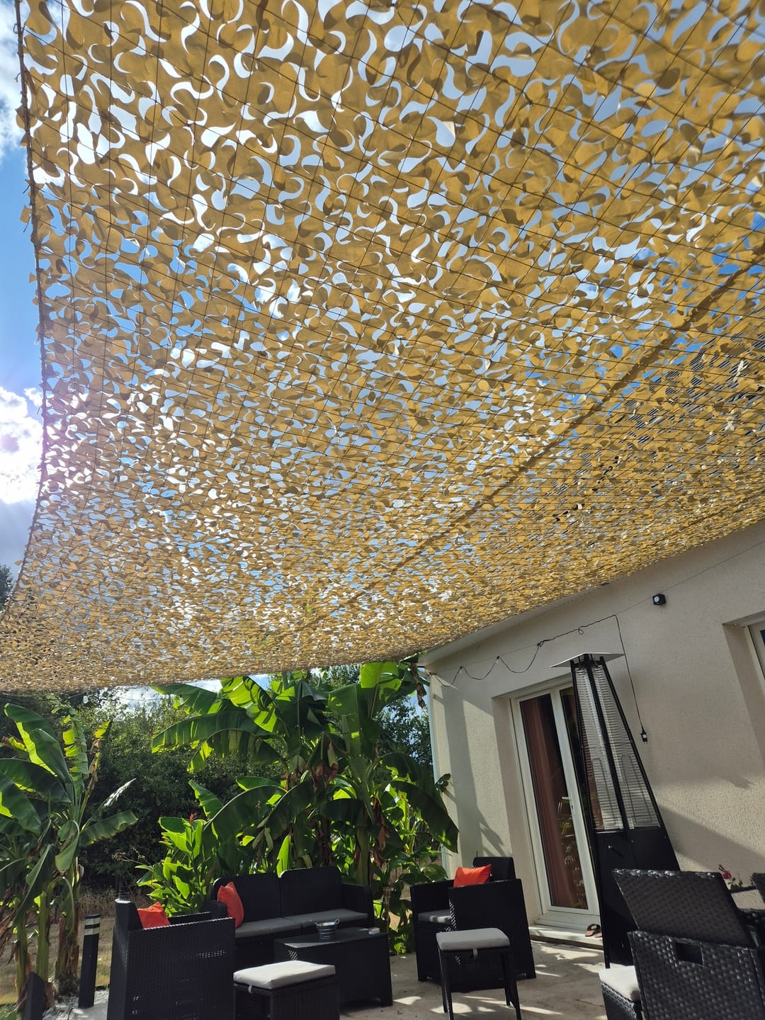 Customer photo review of Voile d'ombrage camouflage sable
