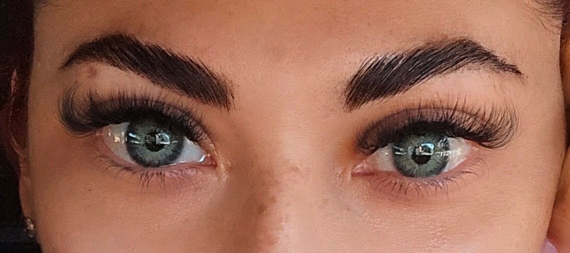 Customer photo review of Amazonia Icy Volcano Gray Prescription Colored Contact Lenses