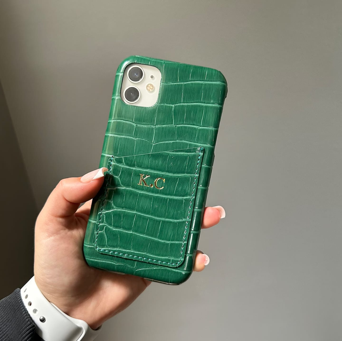Customer photo review of Cardholder Croc Phone Case
