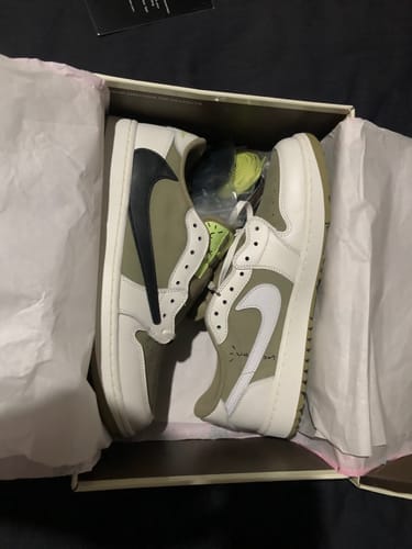 Customer photo review of Travis Scott x Air Jordan 1 Low Golf “Olive” G5