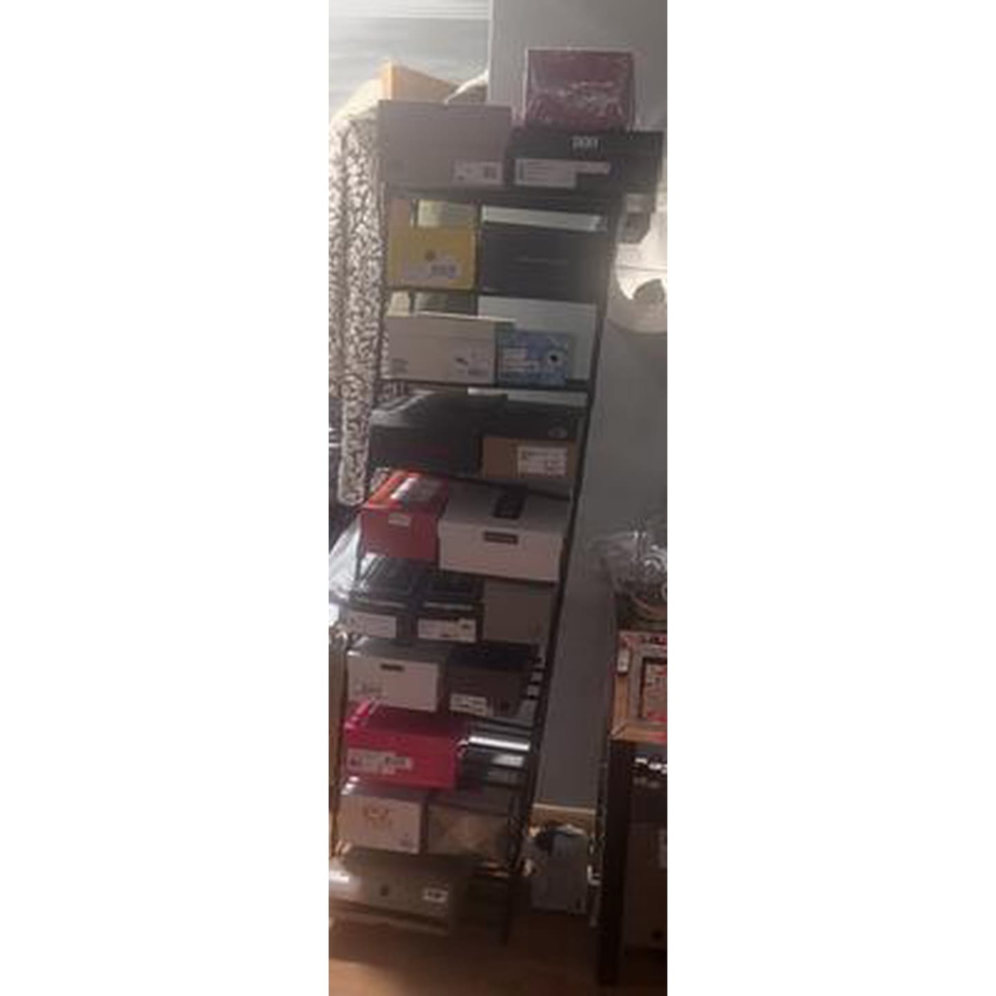 Customer photo review of 10 Tier Metal Shoes Rack Stackable Shoes Shelf with Hooks