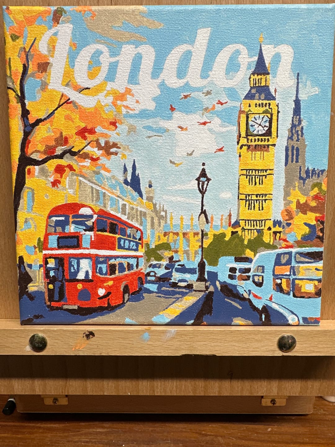 Customer photo review of Mini Peinture par Numéros 20x20cm avec cadre Big Ben Londres