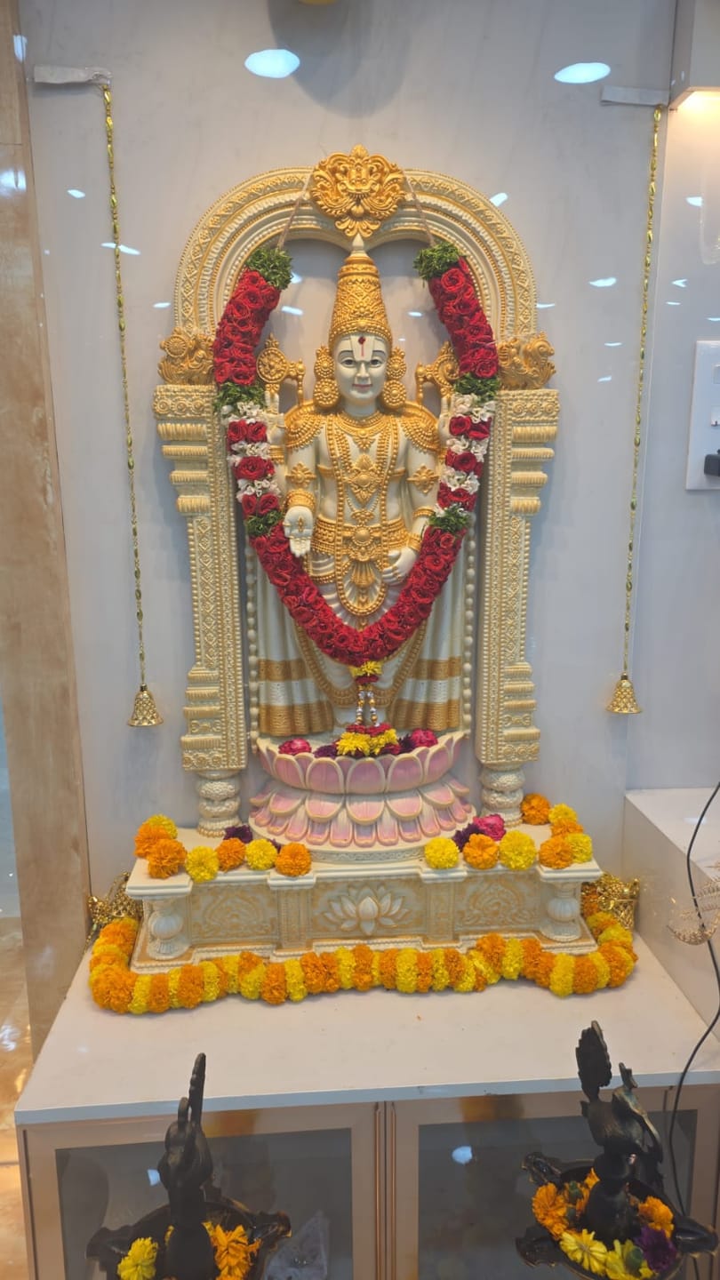 Customer photo review of Shri Venkateswara Balaji Wall Mural – 4ft | Sanatan Temple Decor