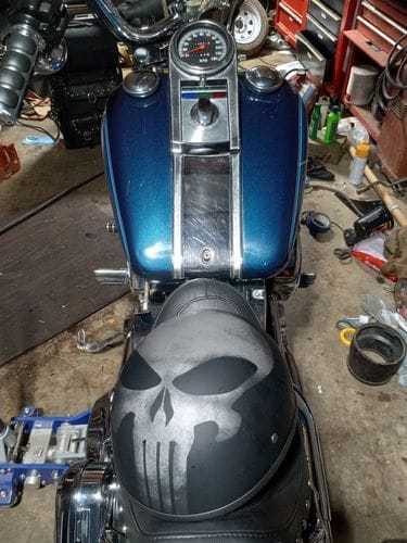 Customer photo review of Smallest Beanie Helmet - Skull Retro