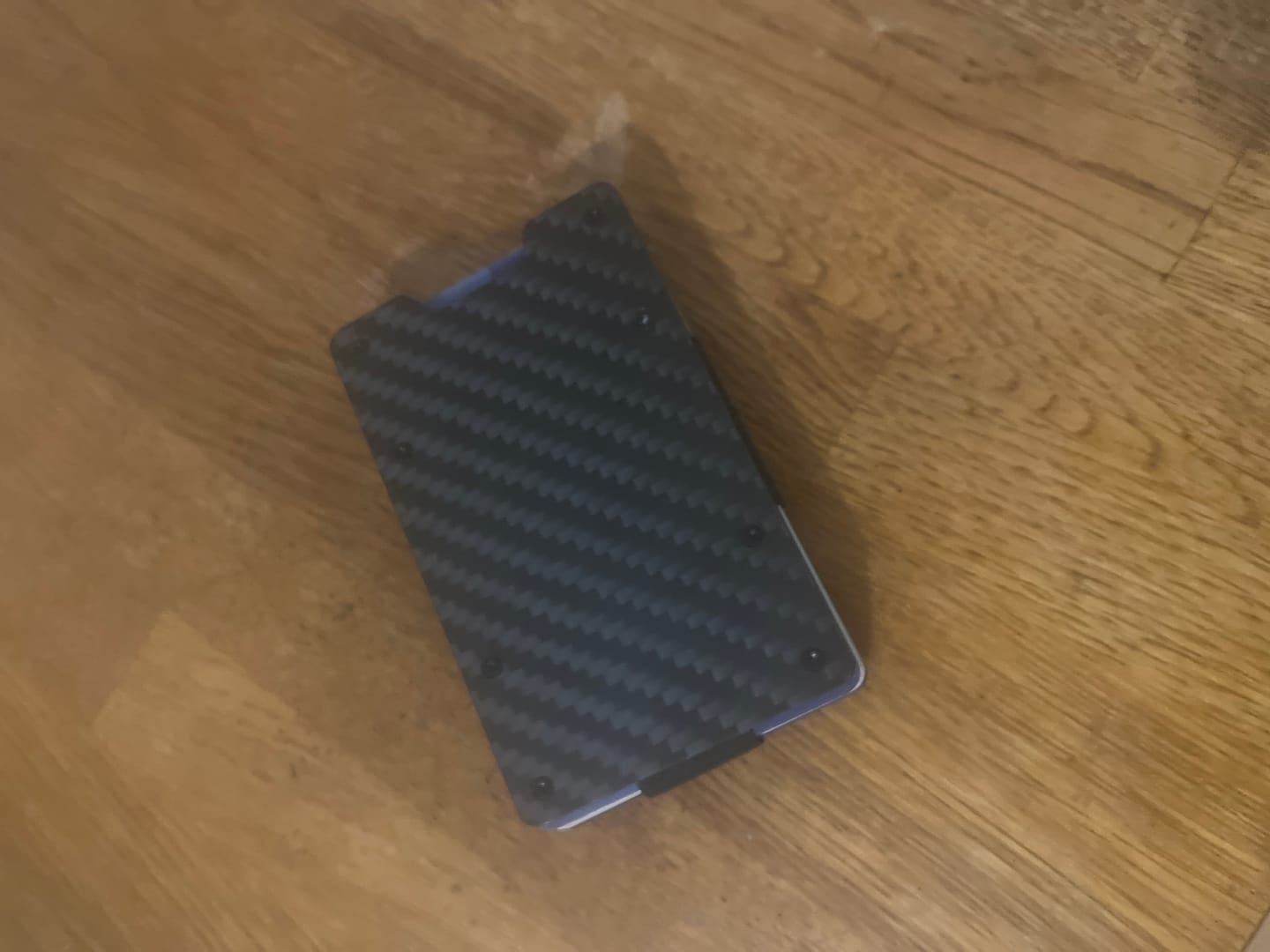 Customer photo review of NOT FLAW[LESS] Carbon Fiber Slim Wallet + Cash Clip