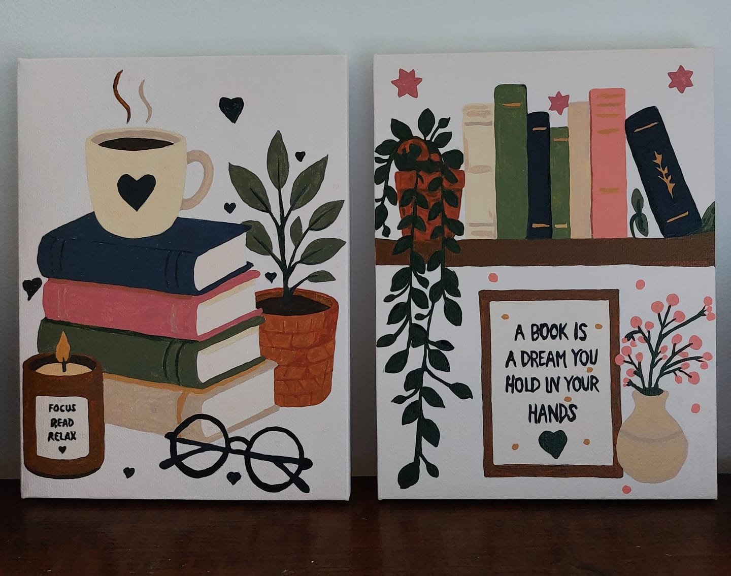 Customer photo review of 4 Mini Paintings - Book Lover Set