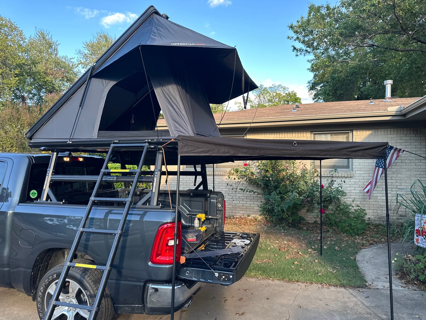 Customer photo review of OPENROAD Aluminum Hard Shell Roof Top Tent - EdgeRoof Series