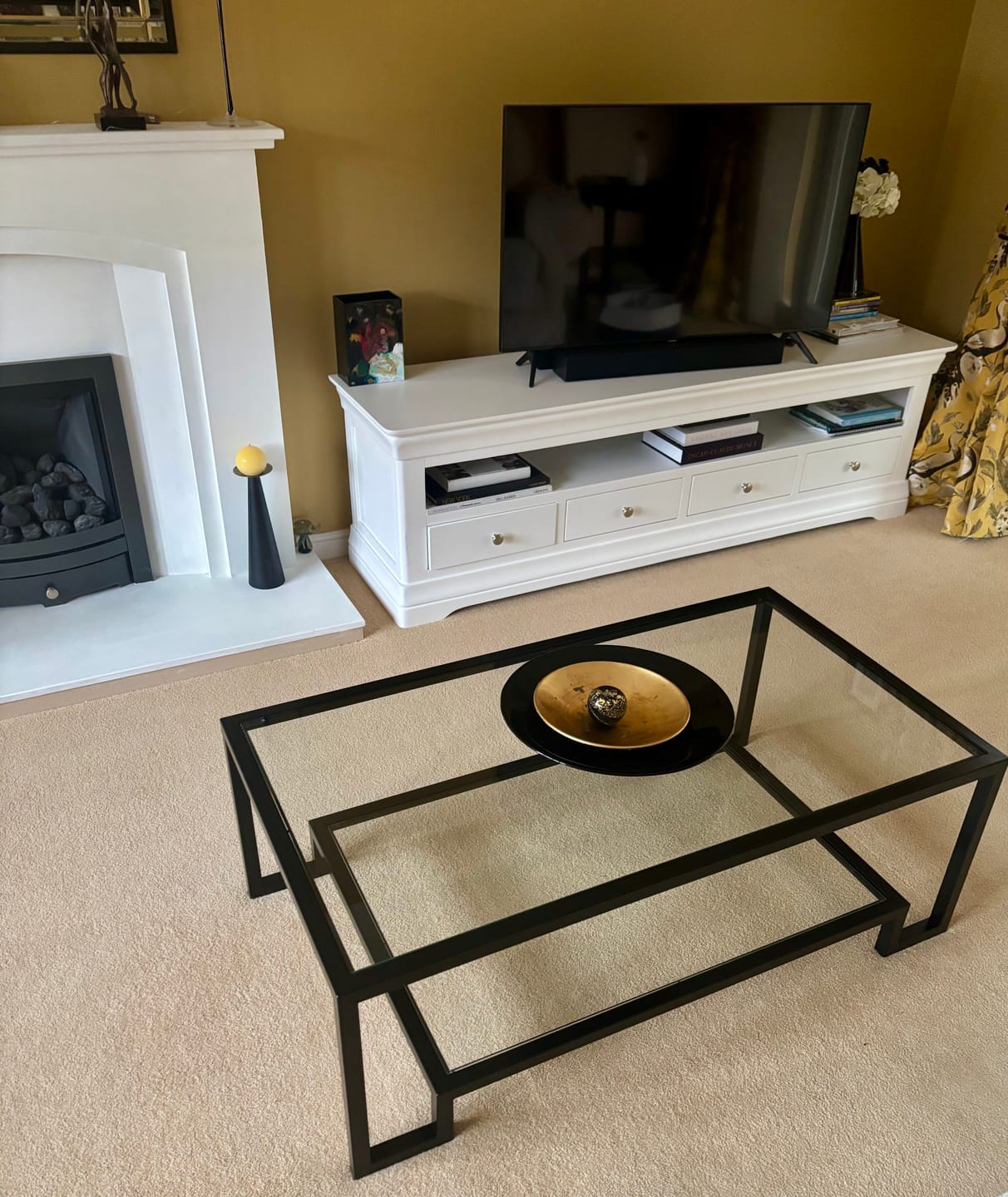 Customer photo review of Hudson Glass Metal Coffee Table - Black