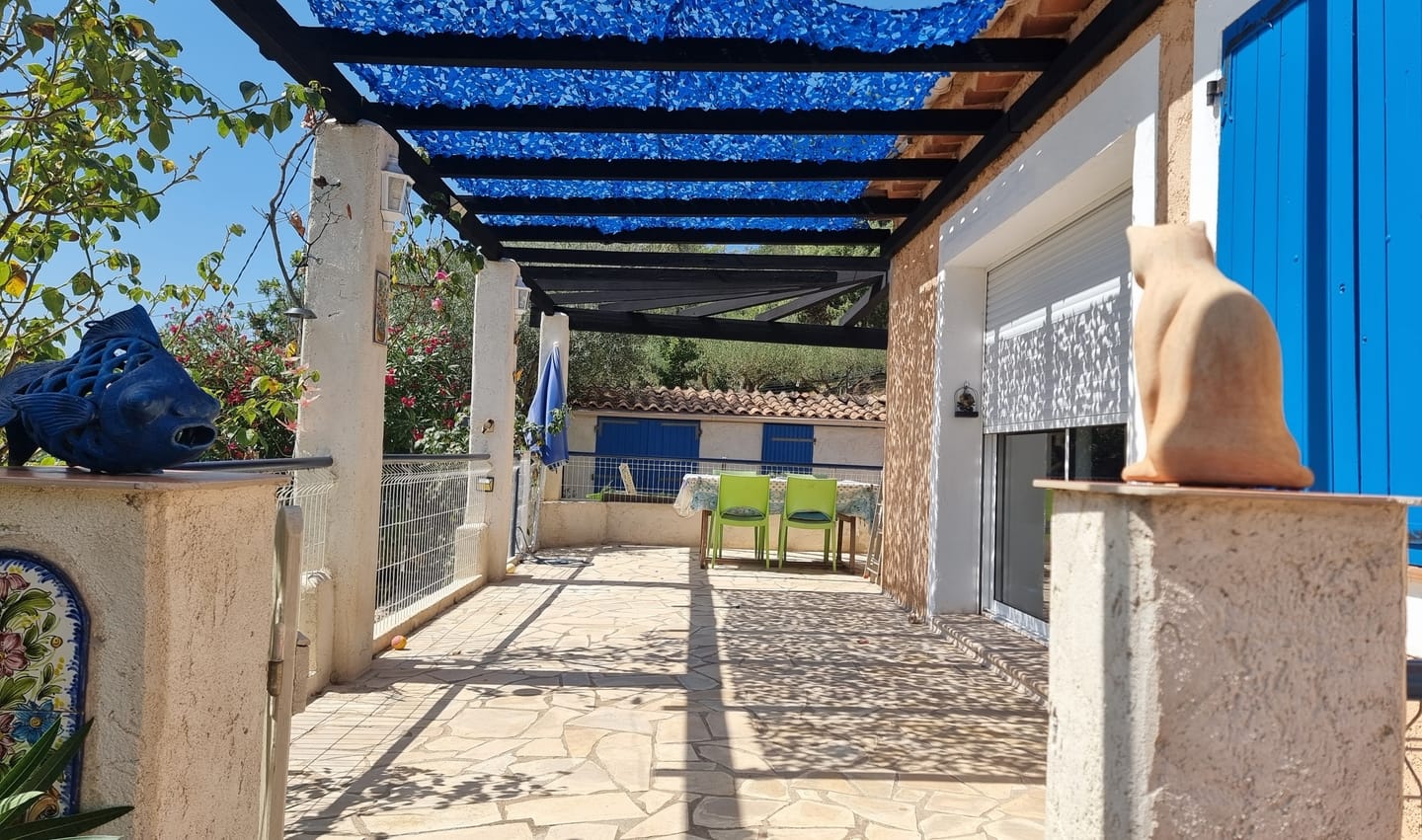 Customer photo review of Voile d'ombrage camouflage bleu