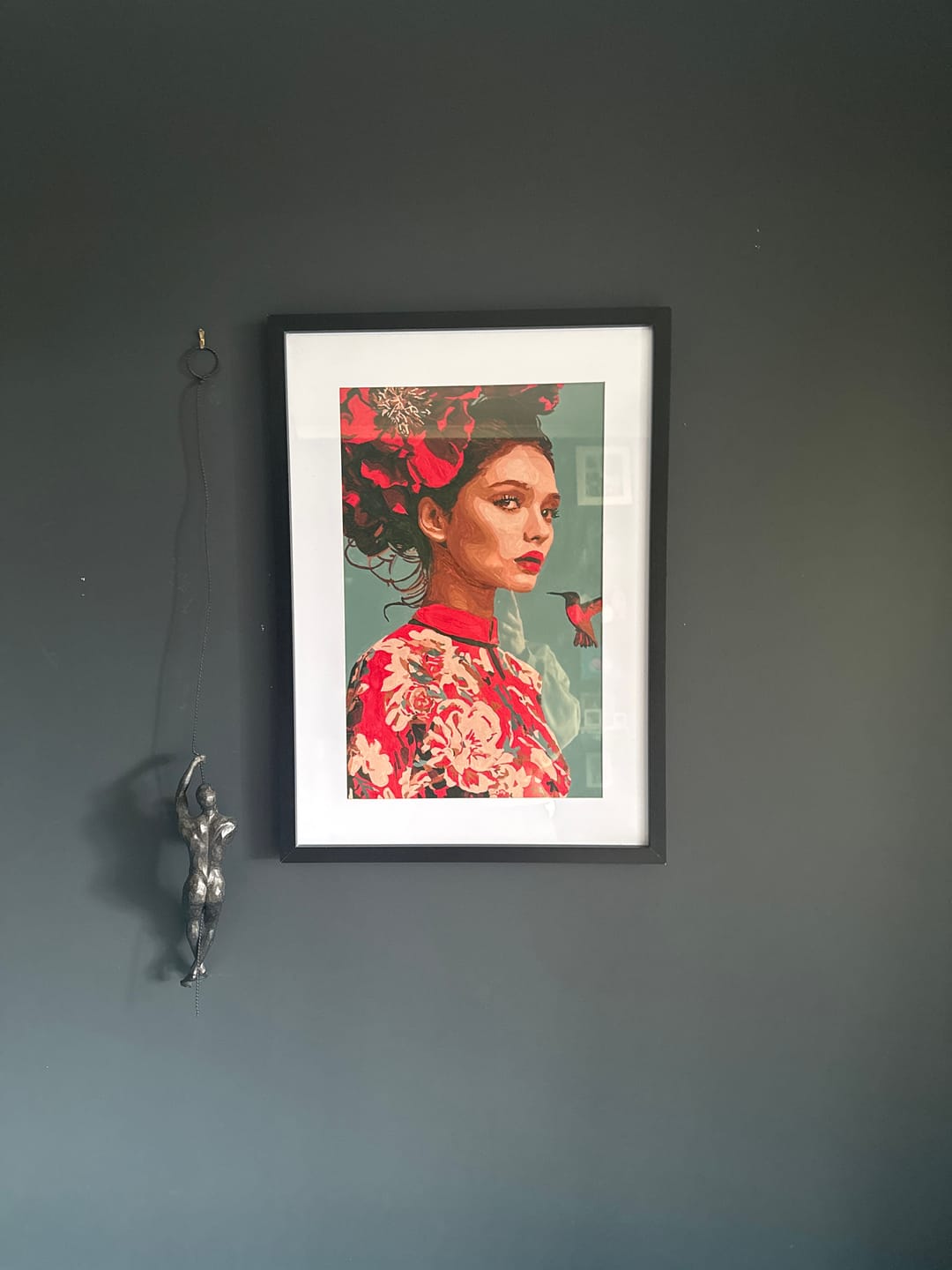 Customer photo review of Scarlet Blossom Muse | Paint by Number