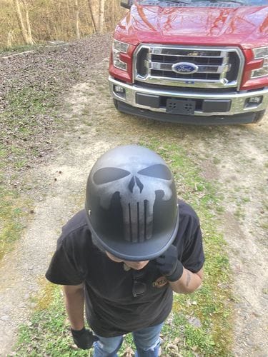 Customer photo review of Smallest Polo SOA  Helmet - Skull Retro