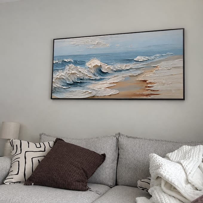Customer photo review of Abstract Ocean And Sky Textured Wall Art #OS058